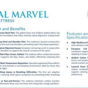 Royal Foam Spring Mattress – ROYAL MARVEL SPRING | 6ft x 4.5ft by 12″