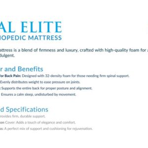 Royal Foam Semi Orthopedic Mattress - ROYAL ELITE Fully Quitted Jacquard | 6ft x 6ft by 12"