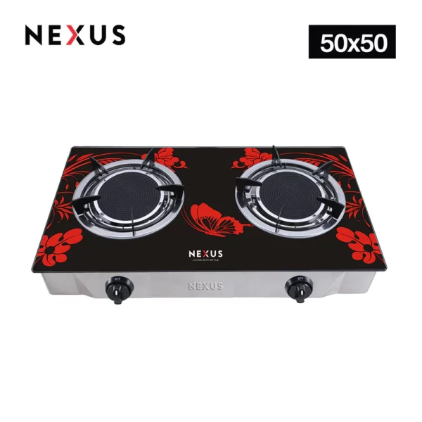 Nexus Glass Double Table Top Burner Gas Stove | NX-205BB - Image 2