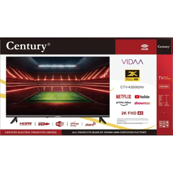 Century 43" Vidaa Smart FHD LED TV | CTV-43S0024V - Image 2