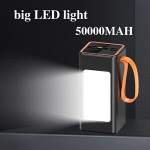 Power Bank - 50000mAh With Bright Led Lamp Fast Charger 15w