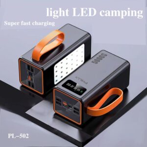 Power Bank - 50000mAh With Bright Led Lamp Fast Charger 15w