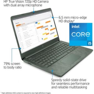 HP 14 Laptop 8GB RAM 256GB ROM 11th Gen Intel Core i5-1135G7 Processor 2.4GHz 14-DQ2088 Aspen Green Camo 2K4P8UA