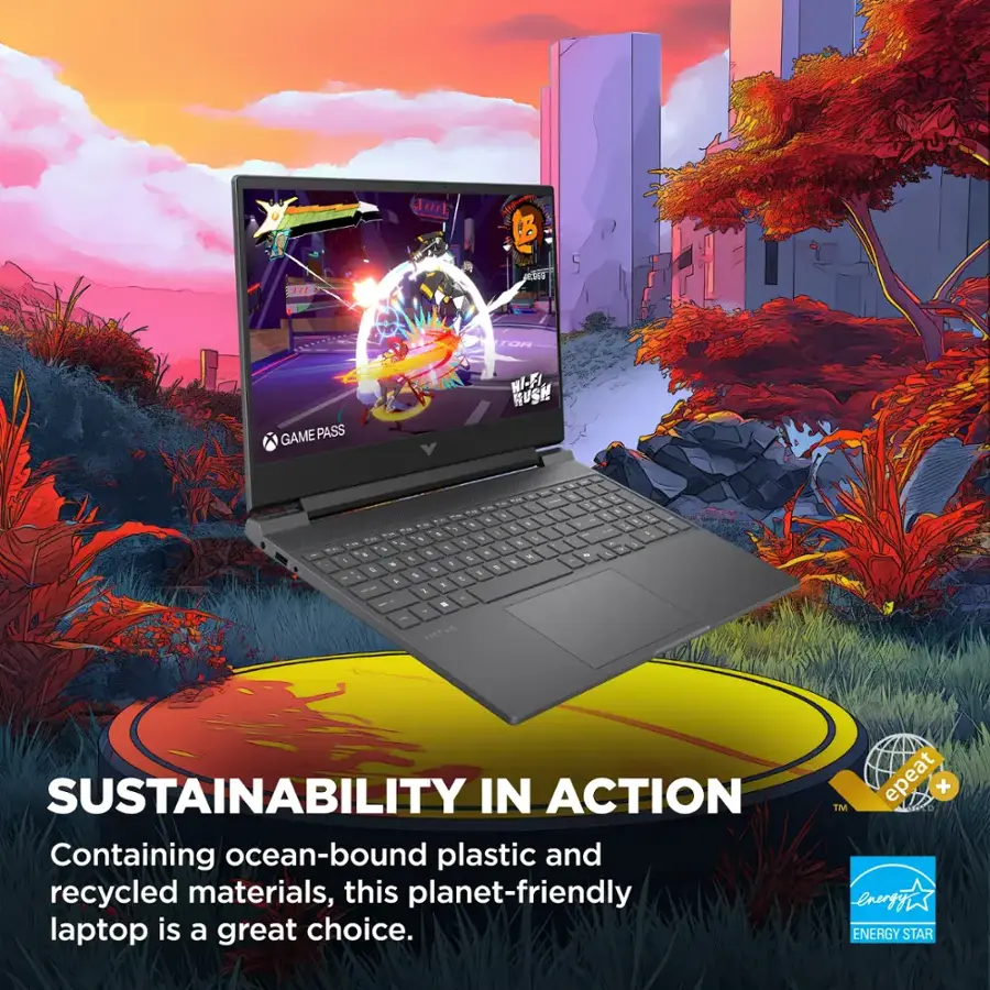 HP VICTUS 15.6 Gaming Laptop 16GB RAM 512GB ROM AMD Ryzen7 15-FB3093 Mica Silver BM4X8UA - Image 3