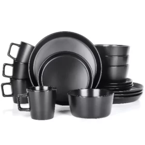 Stoneware Dinner Set And Mugs - 16 Pcs