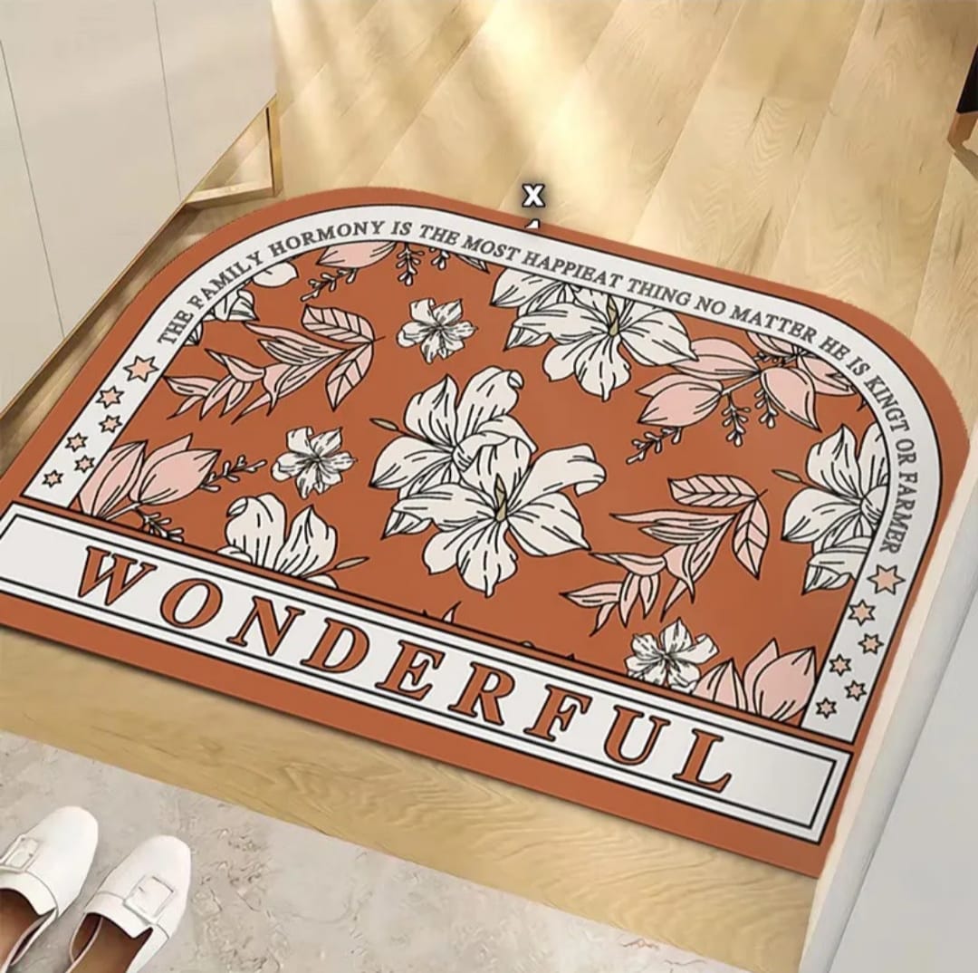 Generic Elegant Door Floor Mat - Used for Kitchen, Bathroom, Toilet | 2pieces