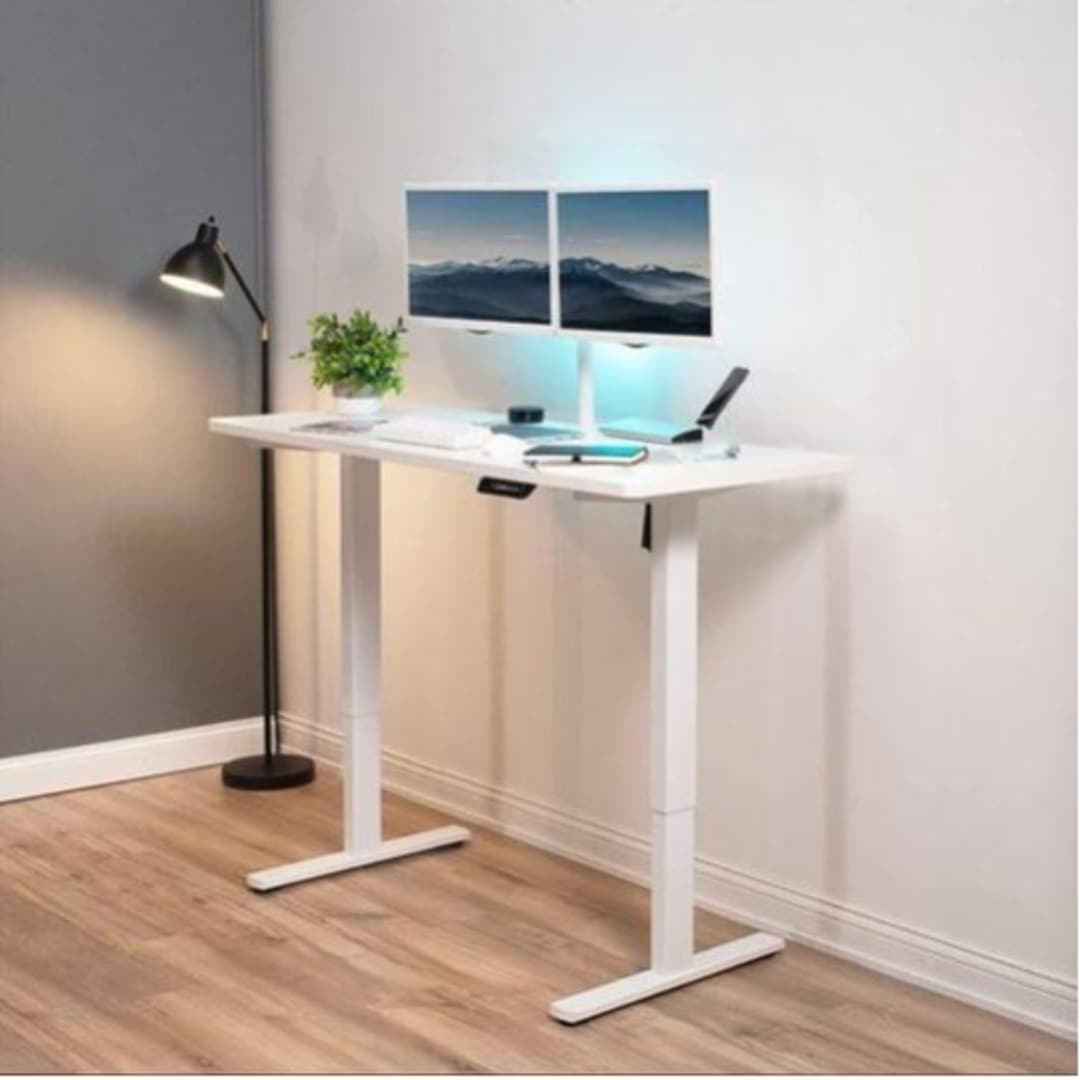 Modern Adjustable Height Electric Standing Desk 1.6mtr- White - Image 2