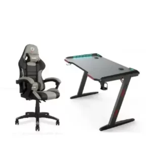New Furgle Design Gaming Gray Chair With Gaming Desk