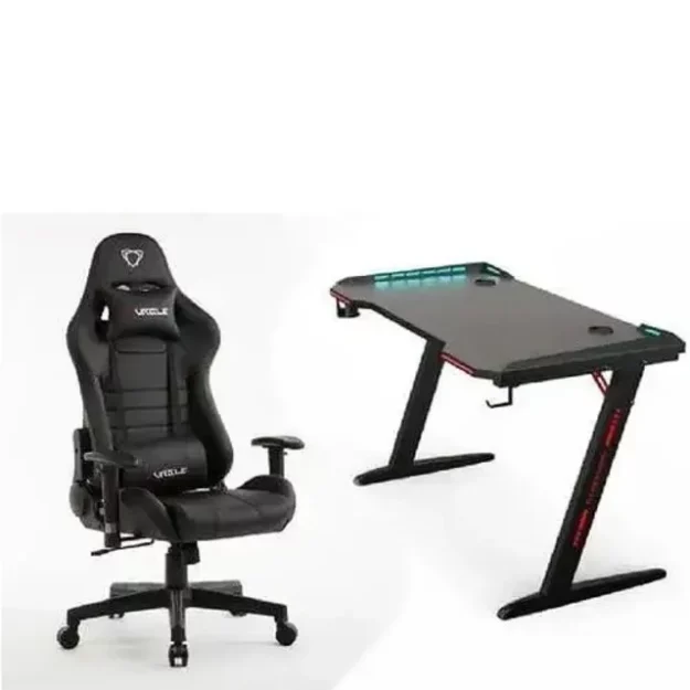 Furgle Gaming Ergonomic Chair With Gamer Table - Black