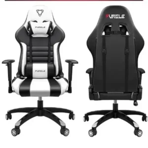 Executive Furgle Gaming Chair With Footrest - Black & White
