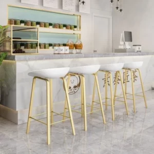 Wood Nordic High Kitchen Island Design Bar Stools- Set Of 4