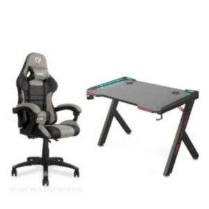 Office Chair With Table For Laptop/Desktop- Black & Gray
