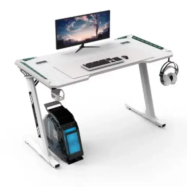 Gaming Desk Z-shape - White - 140cm×60cm - 1.4mtr