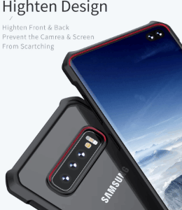 Xundd Transparent Case for Samsung Galaxy S10 Plus with Magnetic Ring for Wireless Charging