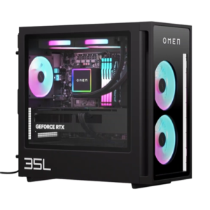 OMEN 35L Gaming Desktop GT16-0000nh PC microATX Windows 11 Home Shadow black AMD RyzenTM 7 processor 4 DIMM 2TB SSD NVIDIAR GeForce RTXTM 5080 CM0D3EA